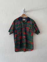 Vintage Iceberg Dark Green Tropical Woven Shirt M/L