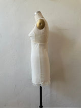 Vintage 80s Union Made White Bustier Slip Dress with Lace Trim XS/S - We Thieves