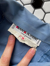 Vintage 80s Yves Saint Laurent Rive Gauche Lightweight Blue Jacket Jacket M (AS-IS)