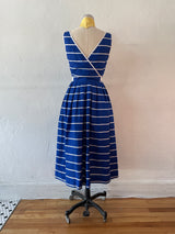Vintage 1960s/70s Lanz Original Blue Sailor Dress with Cape S