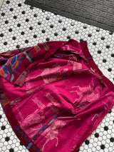 Vintage 80s Chacok Novelty Deep Magenta Velvet Blouse M