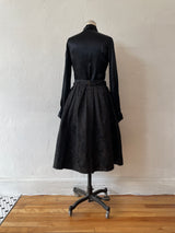 Vintage 2005 Lanvin Black & Brown Floral Jacquard Skirt M