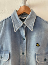 Vintage Sunbleached Blue Woolrich Workshirt L