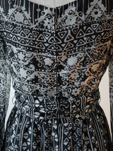 Vintage Oscar De La Renta Boutique Long Sleeve Silk Printed Midi Dress S/M - We Thieves