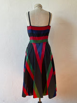 Vintage 1960s Chevron Fit and Flare Dress with Jacket Coordinate Set S - We Thieves