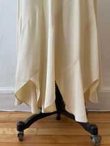 Vintage 60s/70s Cream Maxi Dress with Handkerchief Hem and Butterfly Sleeves XS - We Thieves