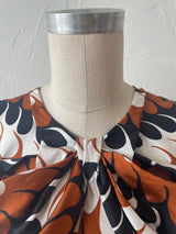 Vintage Marni Brown Black & White Wave Pattern Bow Dress S/M - We Thieves