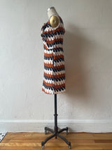 Vintage Marni Brown Black & White Wave Pattern Bow Dress S/M - We Thieves