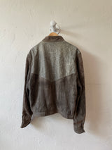 Vintage 1980s Wilson's Taupe Leather & Suede Jacket M/L