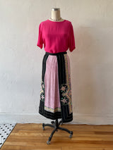 Vintage Handmade Artisanal Pink and Black Skirt S/M - We Thieves