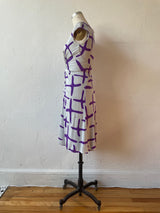 Vintage Issa London Silk Jersey Knit Purple & Grey Dress S/M - We Thieves