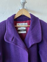 Vintage 80s Albert Nipon Purple Wool Coat Size 6 - We Thieves