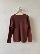 Vintage Issey Miyake Earth Brown Cotton Long Sleeve Knit Shirt S - We Thieves