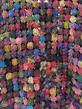 Vintage Thai Silk Yoyo Quilt Top L - We Thieves