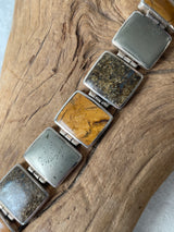 Vintage Artist Signed Multi-Stone Sterling Silver Bracelet - We Thieves