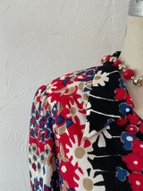 1960s Flower Power Blouse M