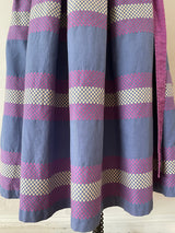 Vintage Jeanne Marc Cotton Checkered Pink/Periwinkle Pleated Midi Skirt XS - We Thieves