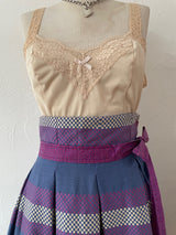 Vintage Jeanne Marc Cotton Checkered Pink/Periwinkle Pleated Midi Skirt XS - We Thieves