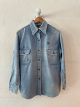 Vintage Sunbleached Blue Woolrich Workshirt L