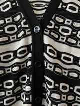 Vintage Missoni Black & White Woven Cotton/Linen Blend Cardigan S