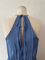 Vintage Milly Periwinkle Blue Silk Tiered Dress with Wire Hem S/M - We Thieves