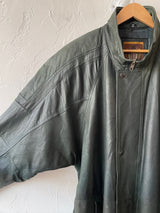 Vintage I.O.U. Long Green Leather Dolman Sleeve Coat M/L - We Thieves