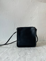 Vintage 1980s Coach Black Leather Dinky Handbag