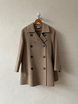 Vintage Akris Beige Cashmere A-Line Car Coat S