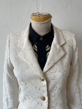 Vintage Nicole Miller Embroidered Vines Cream Cropped Jacket/Blazer XS - We Thieves