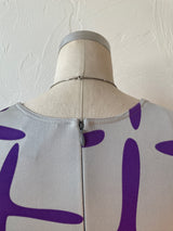 Vintage Issa London Silk Jersey Knit Purple & Grey Dress S/M - We Thieves