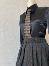 Vintage 2005 Lanvin Black & Brown Floral Jacquard Skirt M