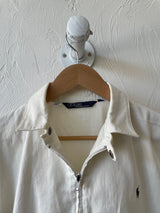 Vintage 90s Polo Ralph Lauren Lightweight White Cotton Twill Jacket S
