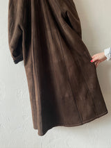 Vintage 80s Werner Christ German Leather Suede & Fox Fur Winter Coat M - We Thieves