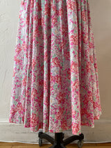 Vintage 80s Laura Ashley Pink Floral Cotton Maxi Dress XS/S - We Thieves