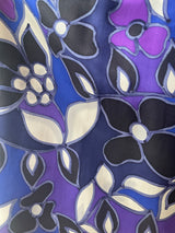 Vintage Skirt Purple Macro Print Silk Satin Skirt M - We Thieves