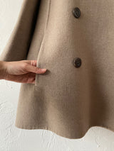 Vintage Akris Beige Cashmere A-Line Car Coat S