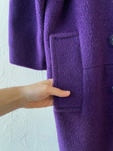 Vintage 80s Albert Nipon Purple Wool Coat Size 6 - We Thieves
