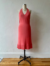 Vintage St John Flamingo Pink Halter Dress S - We Thieves
