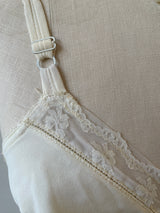 Vintage 80s Union Made White Bustier Slip Dress with Lace Trim XS/S - We Thieves