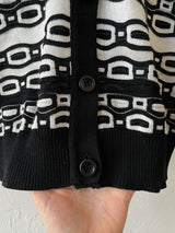 Vintage Missoni Black & White Woven Cotton/Linen Blend Cardigan S