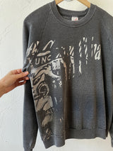 Vintage 80s Jerzees Grey Abstract Graphic Crewneck Sweatshirt S/M - We Thieves