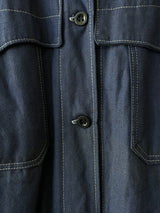 Vintage Contrast Stitch Indigo Blue European Workwear Jacket XL