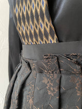 Vintage 2005 Lanvin Black & Brown Floral Jacquard Skirt M