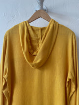 Vintage Ann May Dandelion Yellow Woven Silk Hoodie M - We Thieves
