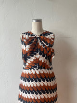 Vintage Marni Brown Black & White Wave Pattern Bow Dress S/M - We Thieves