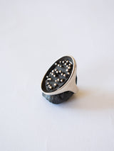 Vintage Sterling Brutalist Oval Ring Size 6 - We Thieves
