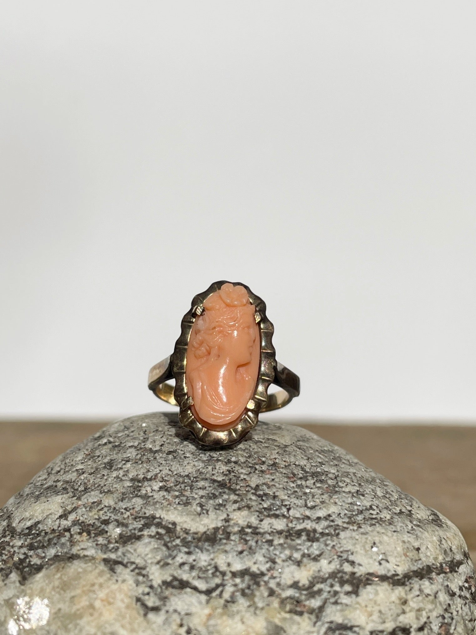 Coral cameo sale rings