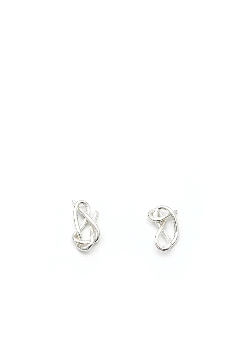 Small Knot Stud Earrings in Sterling Silver - We Thieves
