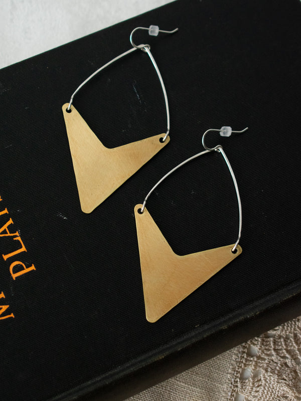 Arrow Dangle Earrings in Silver and Brass - We Thieves