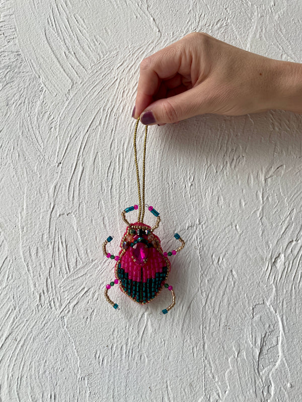 Beaded Beetle Ornament